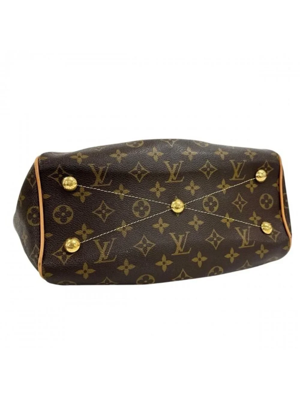 Louis Vuitton Handbag Tivoli PM Monogram Canvas Brown Gold